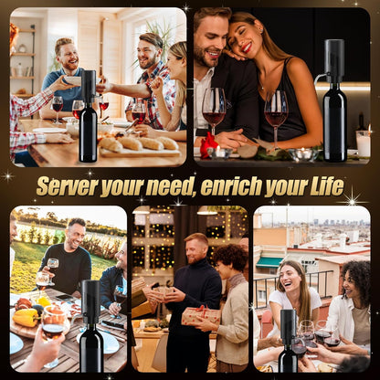 Wine Aerator Electric Wine Decanter Automatic Wine Aerator Portable One Touch Wine Dispenser Rechargeable Wine Pourer Wine Gifts for Wine Lovers and Parties