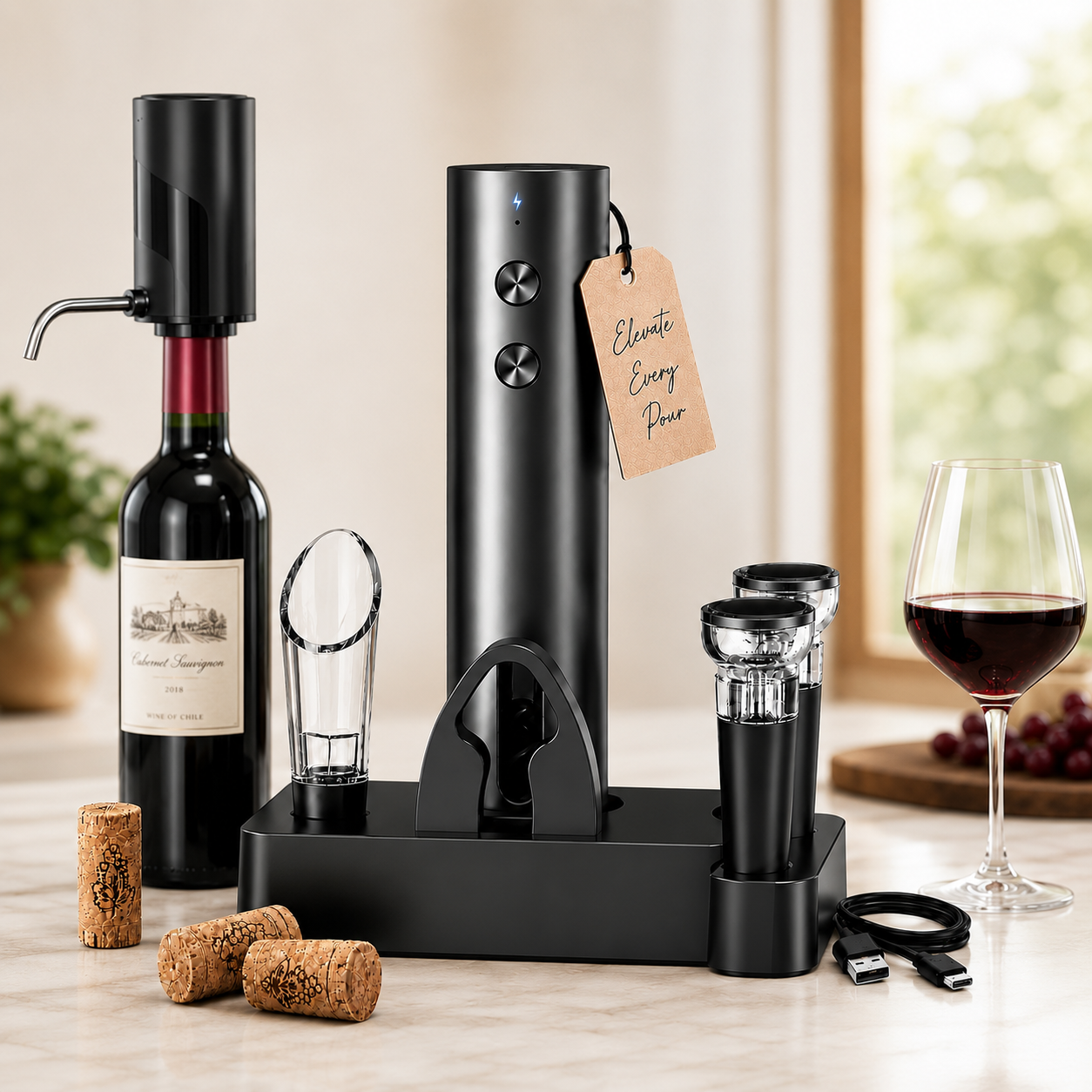 8-in-1 Electric Wine Essentials Kit